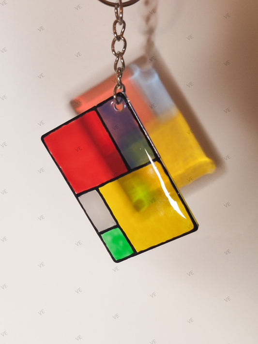 Llavero rectangular de colores variados