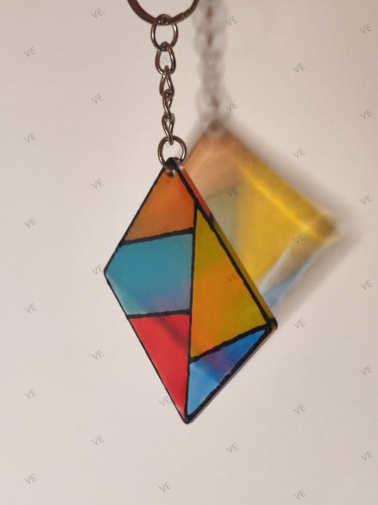 Llavero cuadrado de colores variados