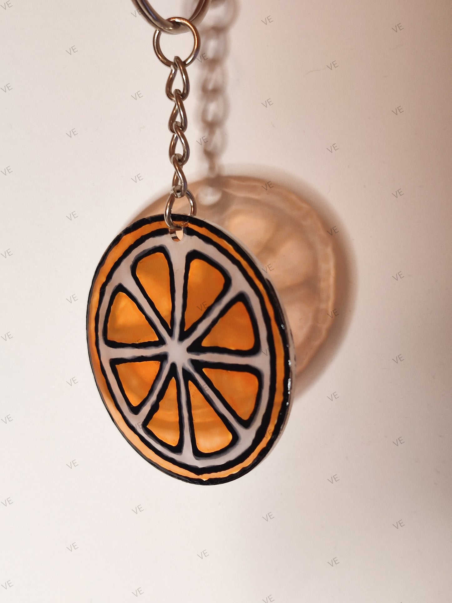 Round orange keychain