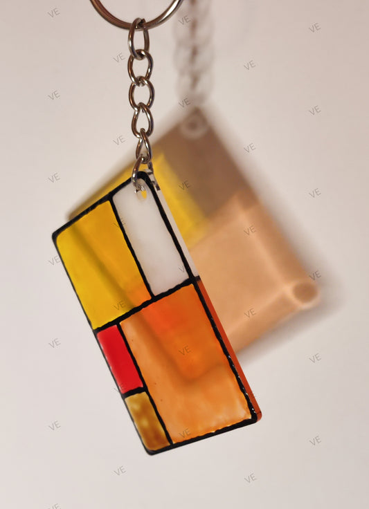 Llavero rectangular de otoño
