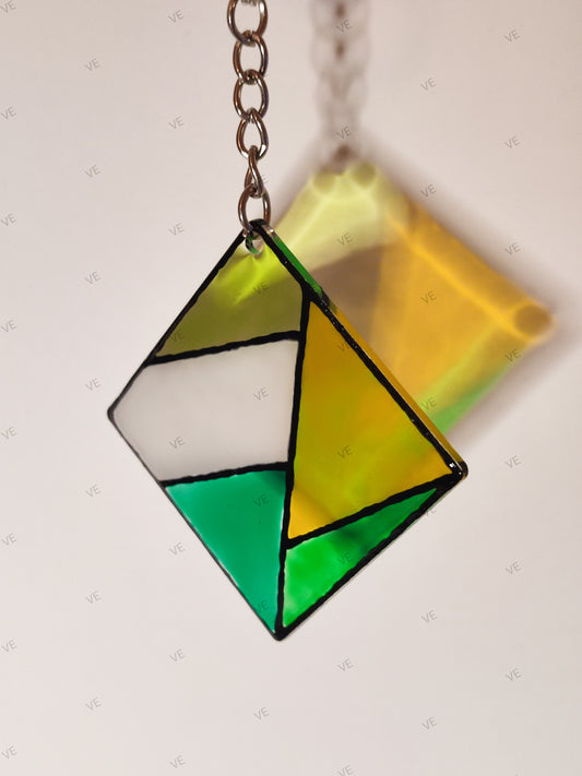 Llavero cuadrado verde